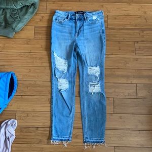 hollister high rise skinny straight, size 1